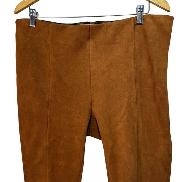 Anthropologie Pull on Pants Women’s Size 14 Brown Front Seam Zipper Inner Ankle - Picture 2 of 8